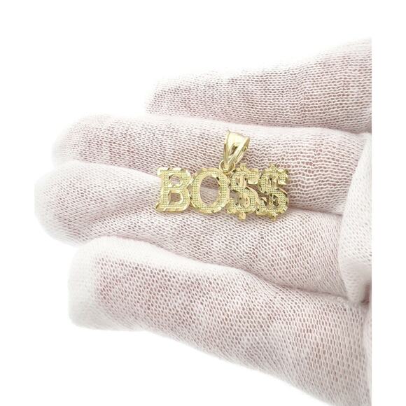 BOSS Pendant Charm Dollar Sign 10k Yellow Gold - Picture 3 of 3